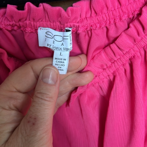 Sofia Jeans Elegant Pink Off-Shoulder Dress size large - Picture 2 of 3